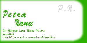 petra nanu business card